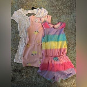 (3) Toddler Girls Rompers Practically NEW